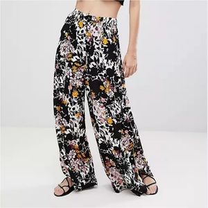 Free people late night printed wide leg pants large L